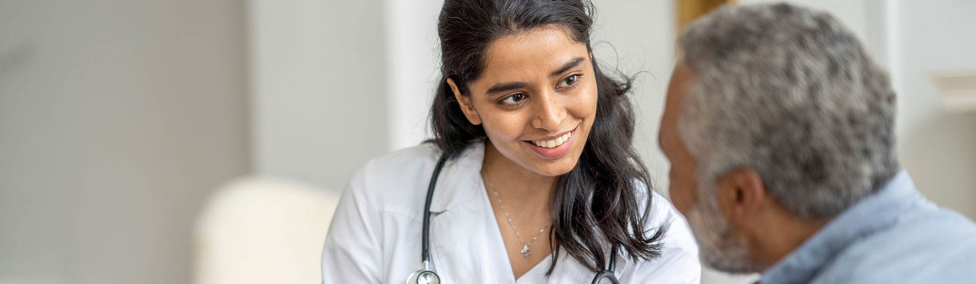 Primary care doctor has a discussion with a patient