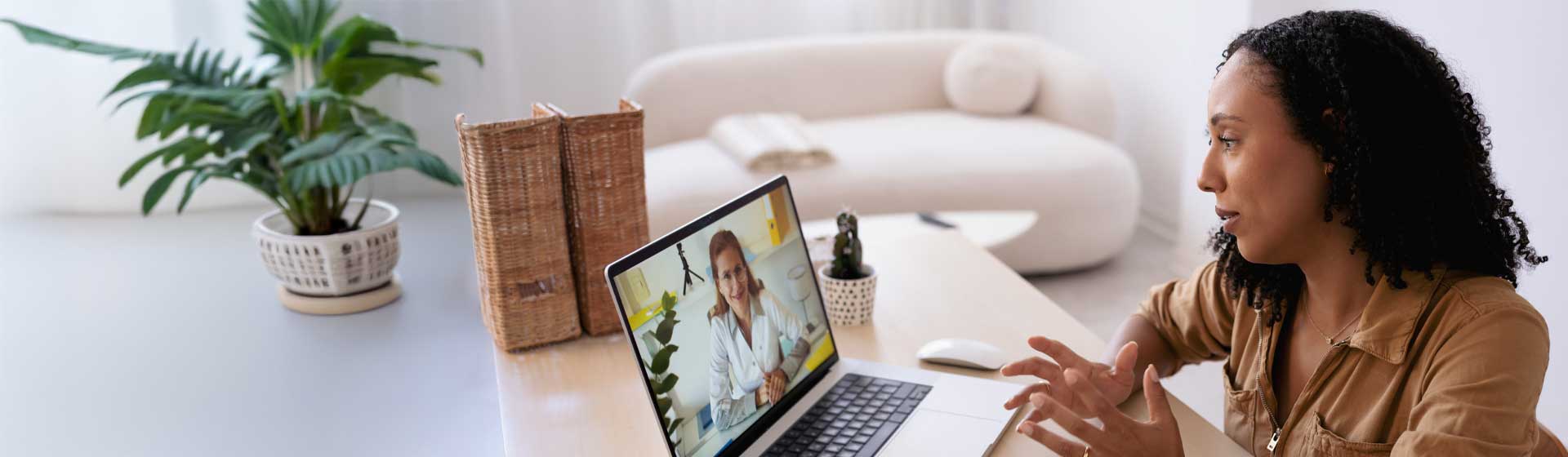 Woman having a virtual care visit