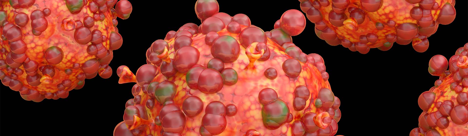 View of magnified monkeypox virus