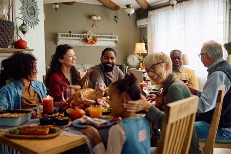 A family gathers for the holidays.