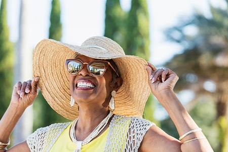 Woman enjoying the summer heat