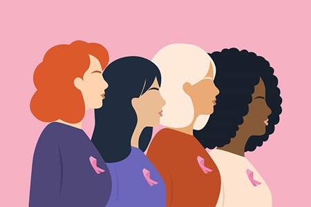 Breast Cancer awareness with multiple different races of women
